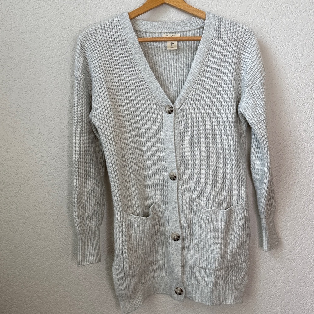 Jessica Simpson Button Up Knit Cardigan Gray size Small - Picture 1 of 10